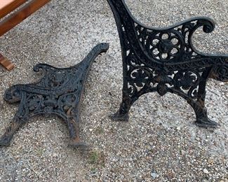 Cast iron ends for bench