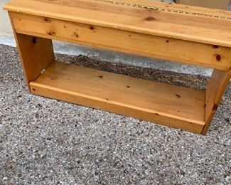 Knotty pine work bench with lift up top for storage