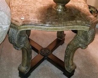 Marble Top End Table