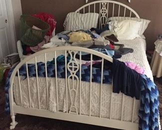 Full sized bed with frame.