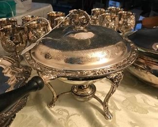 silver plate chafing dish