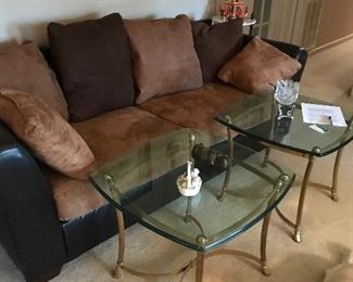 brass and glass endtables