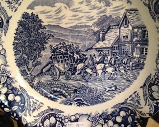 Stagecoach Inn blue & white plate