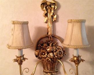 One of two elaborate wall lights