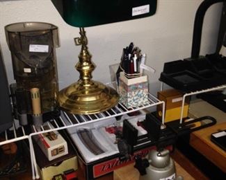 Green banker's desk lamp