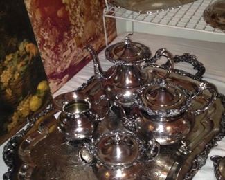 Silver plate tea service