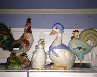 Roosters and ducks