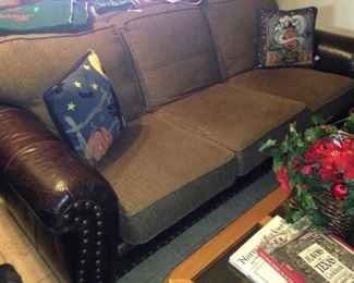 Leather and cloth sofa