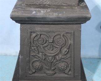 229c  Pair of cast iron planters on stand, 42 in. T, 19 in. Dia.