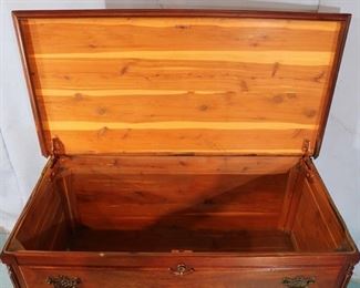 362c  Cedar chest with ball and claw feet 33 in T X 42 in W X 21 in D