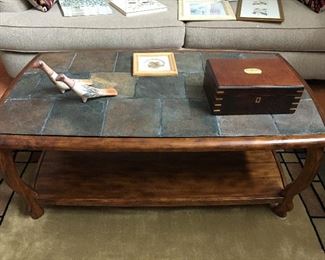 Large Coffee Table with Slate Top
    Also (2) Matching End Tables