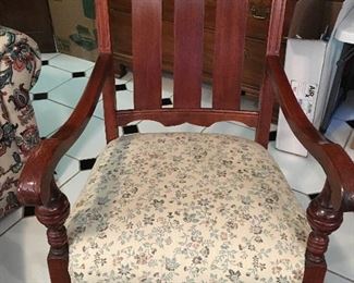 Sweet Mahogany Rocker with Floral Seat