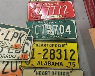 Several Old License Plates