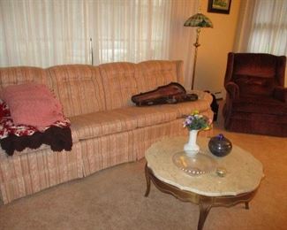 extra long sofa, floor lamp