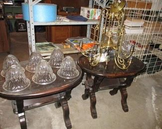 large chandelier & 2 stands