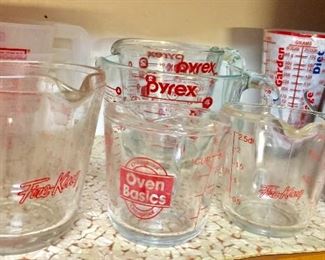 Pyrex, fire king, pampered chef, and every kind of measuring instrument you would ever need