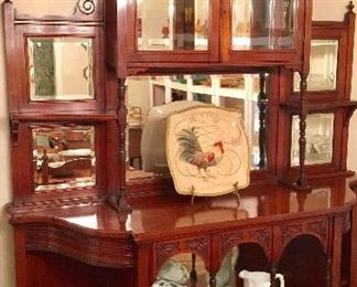 Large antique display piece, milk glass