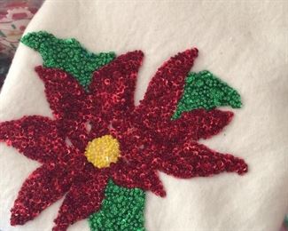 Hand stitched sequined Christmas skirt