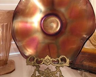 Carnival glass plate