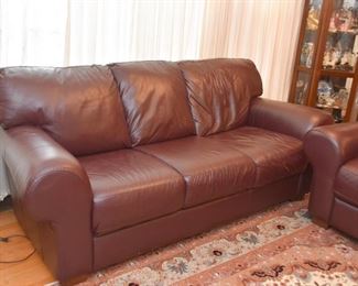 3-Seat Divani Chateau d'Ax Brown Leather Sofa