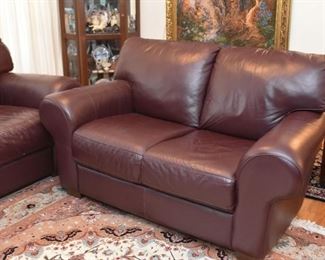 Divani Chateau d'Ax Brown Leather Loveseat