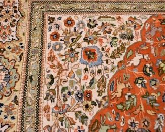Persian Tabas Carpet / Rug with Animals (approx. 11'10" x 9')