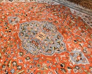 Persian Tabas Carpet / Rug with Animals (approx. 11'10" x 9')