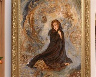 Framed Persian Tabriz Carpet Artwork / Wall Hanging
