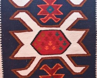 Mexican Woven Area Rug (approx. 5'11" x 3'6")