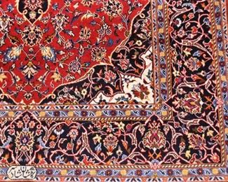 Persian Iranian Kashan Carpet / Rug, Signed (approx. 7'2" x 4'10")