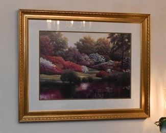 Beautiful Framed Artwork (Garden Scene)