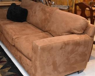 Caramel Brown 3-Seat Microfiber Sofa