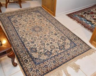 Persian Nain Carpet / Rug (approx. 4'1" x 5'10")