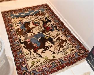 Persian Ishfahan Pictorial Carpet / Rug (approx. 5' x 3'2")