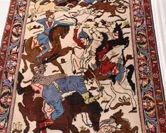 Persian Ishfahan Pictorial Carpet / Rug (approx. 5' x 3'2")