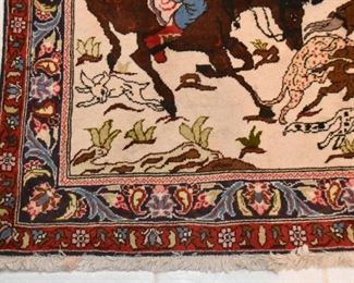Persian Ishfahan Pictorial Carpet / Rug (approx. 5' x 3'2")