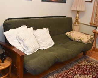 Wood Futon with Cushion / Mattress