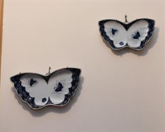 Blue & White Pottery Butterfly Plates