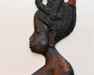 Wood Carved African Wall Hanging