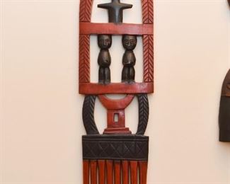 Wood Carved African Wall Hanging