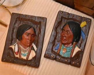 Native American Relief Portraits - Ceramic Wall Plaques