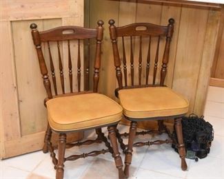 Set of 5 Vintage Wood Dining Chairs