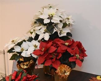 Artificial Poinsettias - Christmas Decor