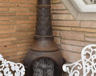Chiminea with Electric Heater Inside