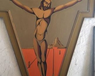 Oil on panel 'Cristo del Desierto'