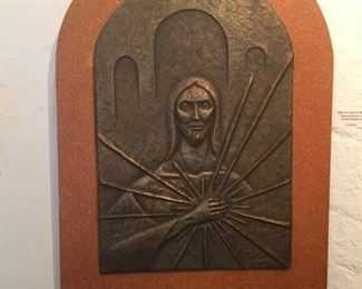 Bronze on panel 'The Sacred Heart'
