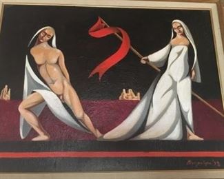 Oil on panel 'La Bandiera'