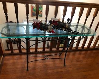 check out that table under the choo choos