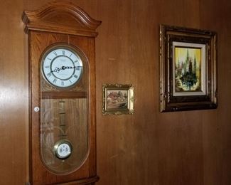 Wall clock and artwork