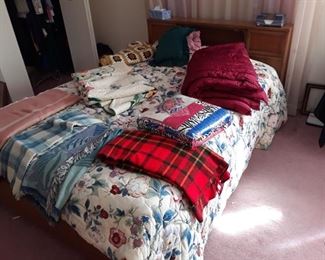 Queen Size Bed, Accent Blankets and Quilts